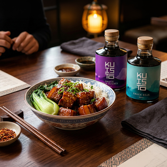 sauce asiatique Kuisto sur une table de restaurant