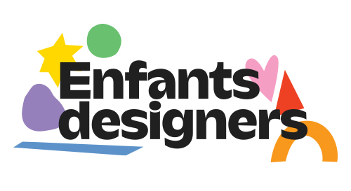 Logo enfants designers en couleur avec des formes organiques