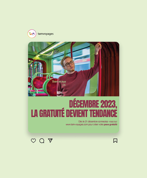 post instagram pour la gratuité des trams