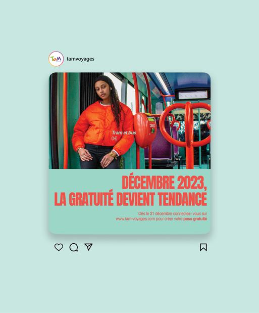 post instagram pour la gratuité des trams