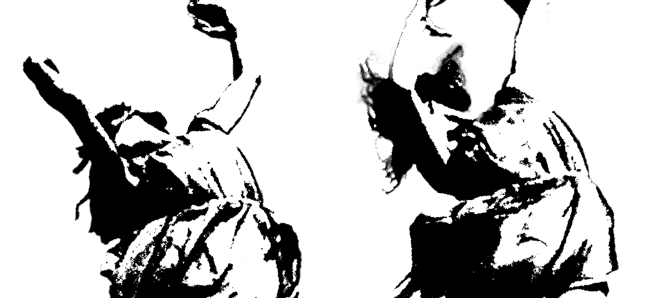 dessin en noir et blanc de deux danseuses