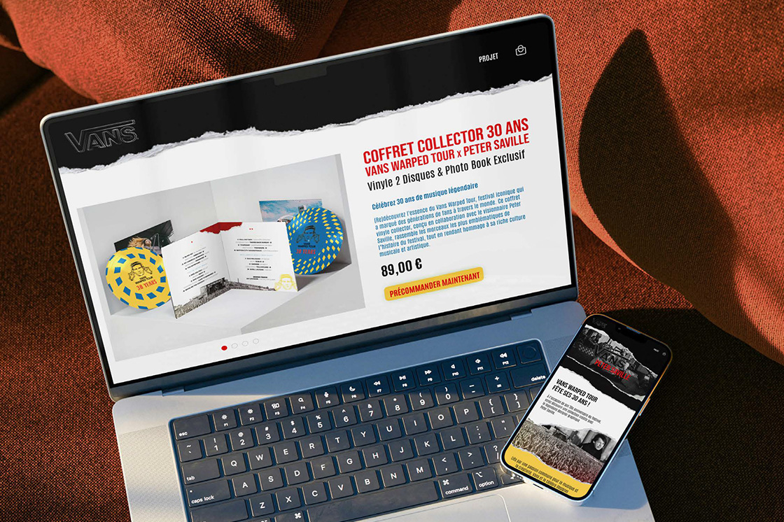 Mise en situation du site éphémère de Vans